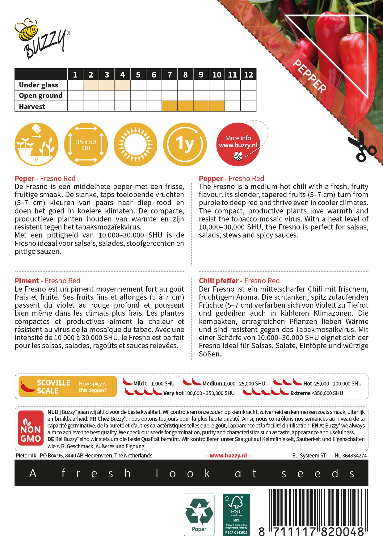 Pepper - Fresno Red - 8 Seeds
