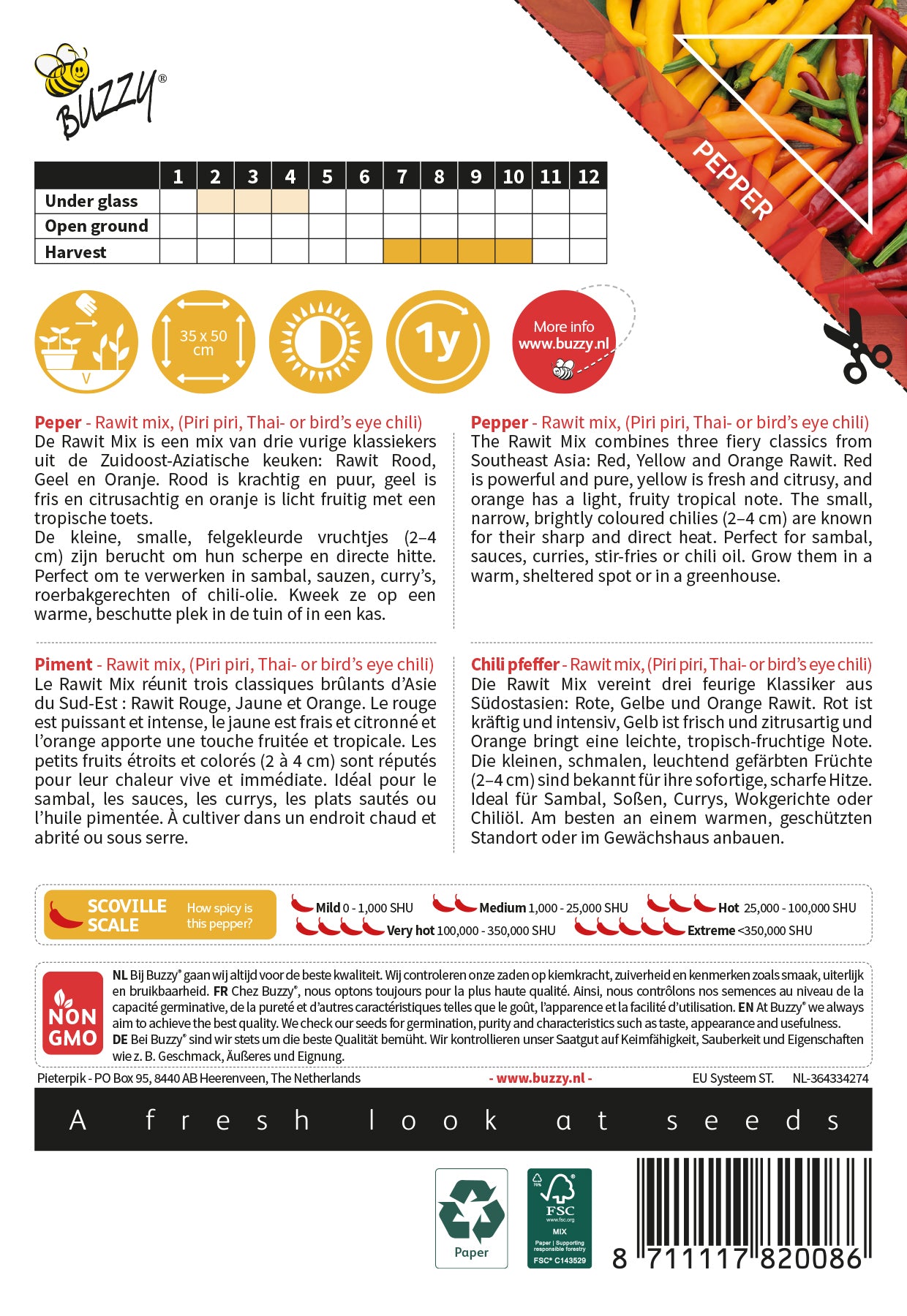 Chili Pfeffer – Rawit Mix – 10 Samen