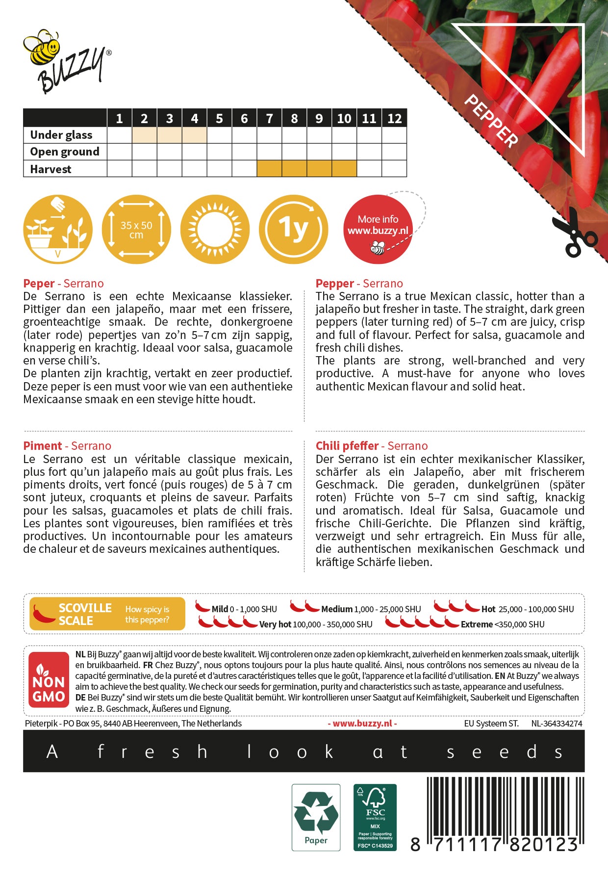 Pepper - Serrano - 10 Seeds
