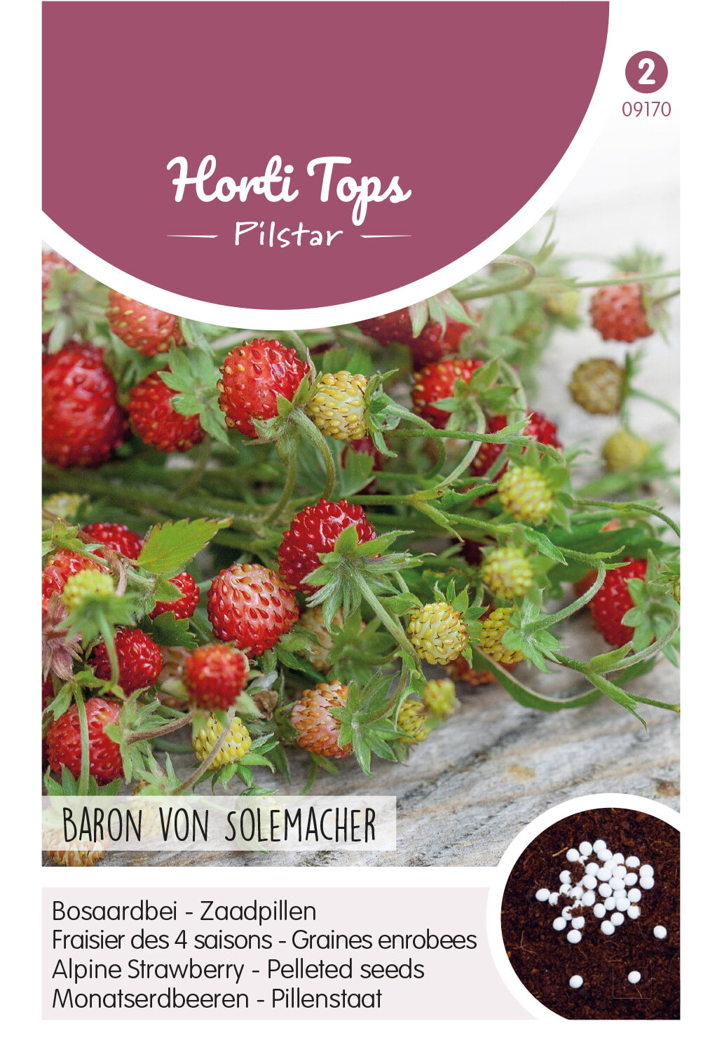 Aardbei - Baron von Solemacher - 100 gepelleteerde zaden
