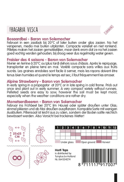 Strawberry - Baron von Solemacher - 100 pelleted seeds
