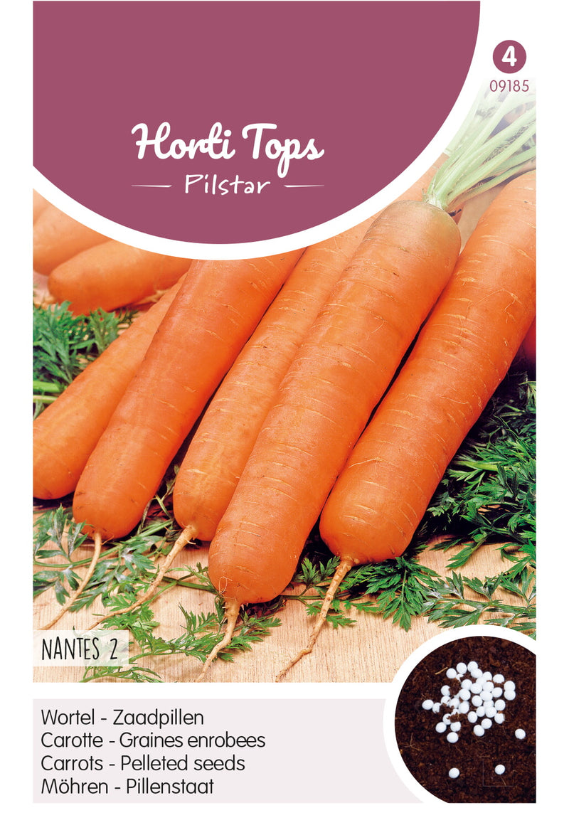 Carrots - Nantes 2 -  500 pelleted seeds