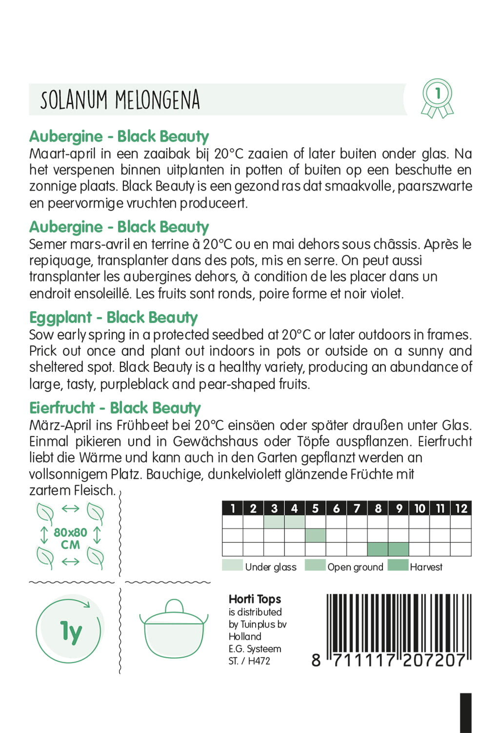 Aubergine – Black Beauty – 1 g