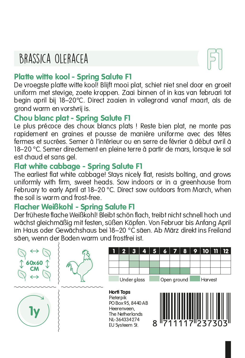 Witte spitskool – Spring Salute F1 – 50 zaden