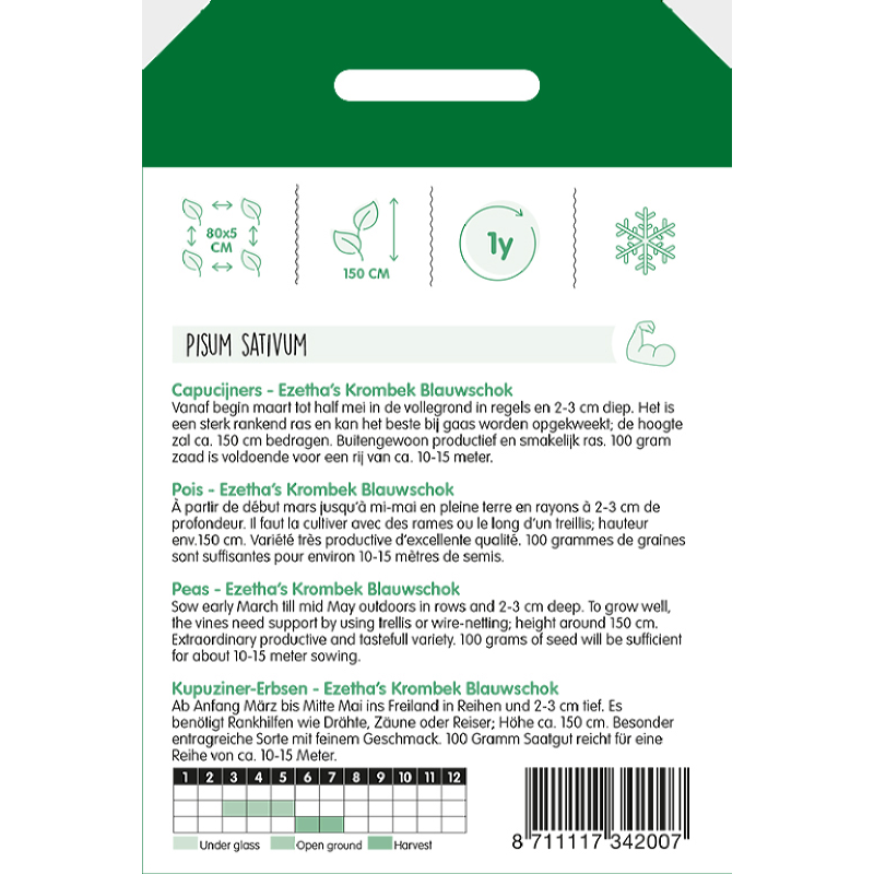 Pois - Ezetha's Krombek Blauwschok - 100 g