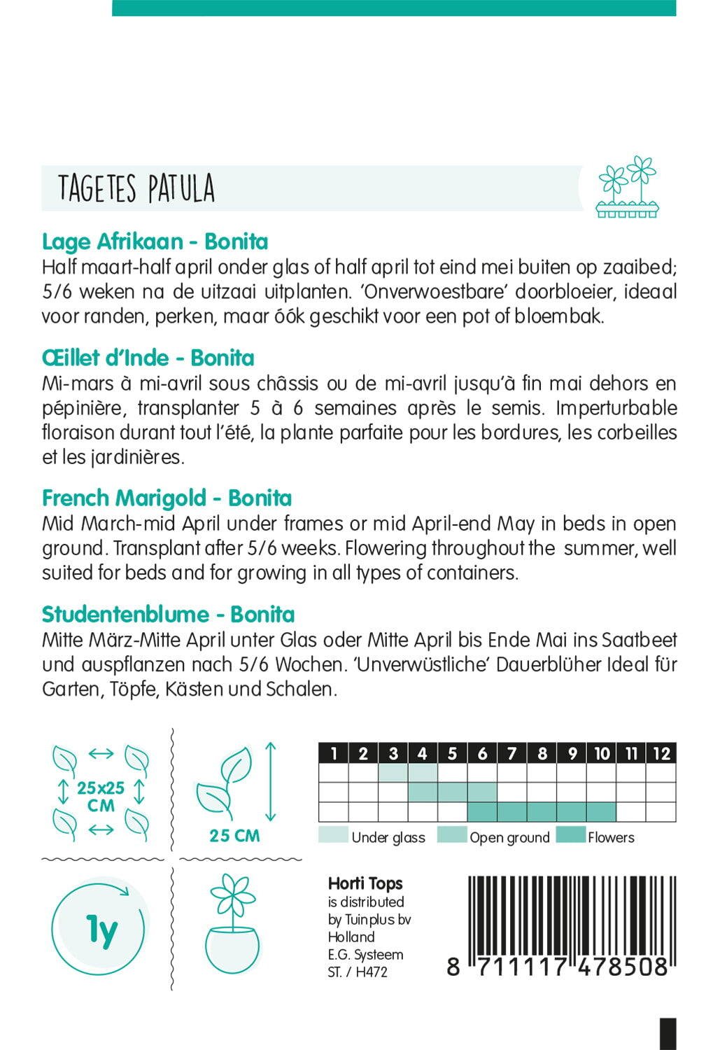 Französische Studentenblume – Bonita Mix – 1 g