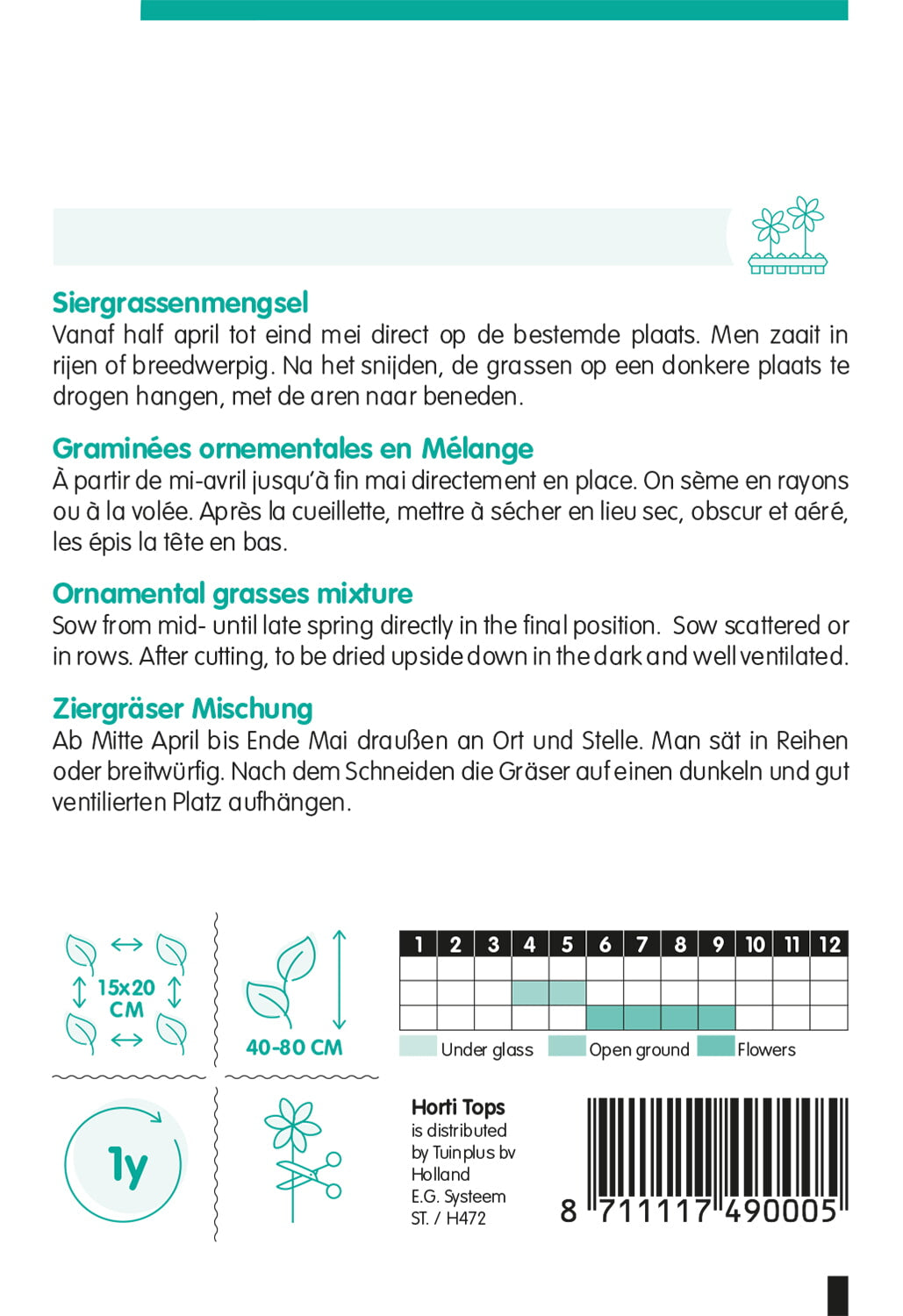 Siergrassen – Eenjarig mengsel – 0,75 g