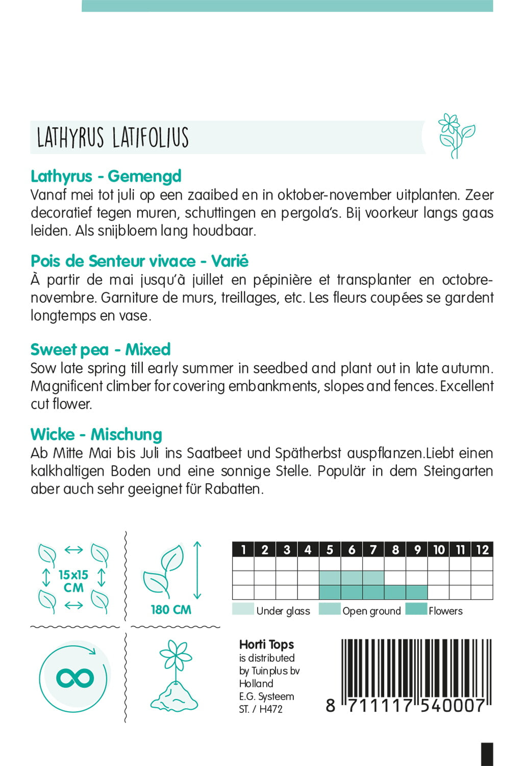 Lathyrus (Reukerwt) – Gemengd – 2 g
