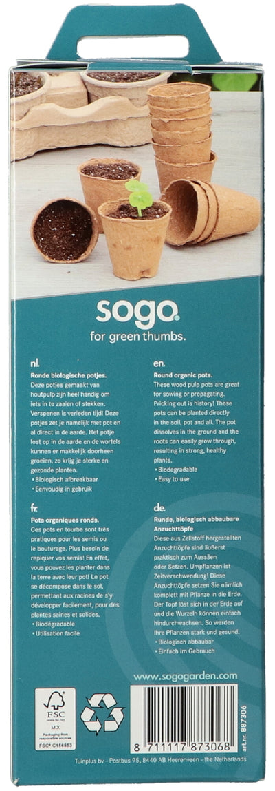 Round Organic Pots - 6 cm - 14 pcs