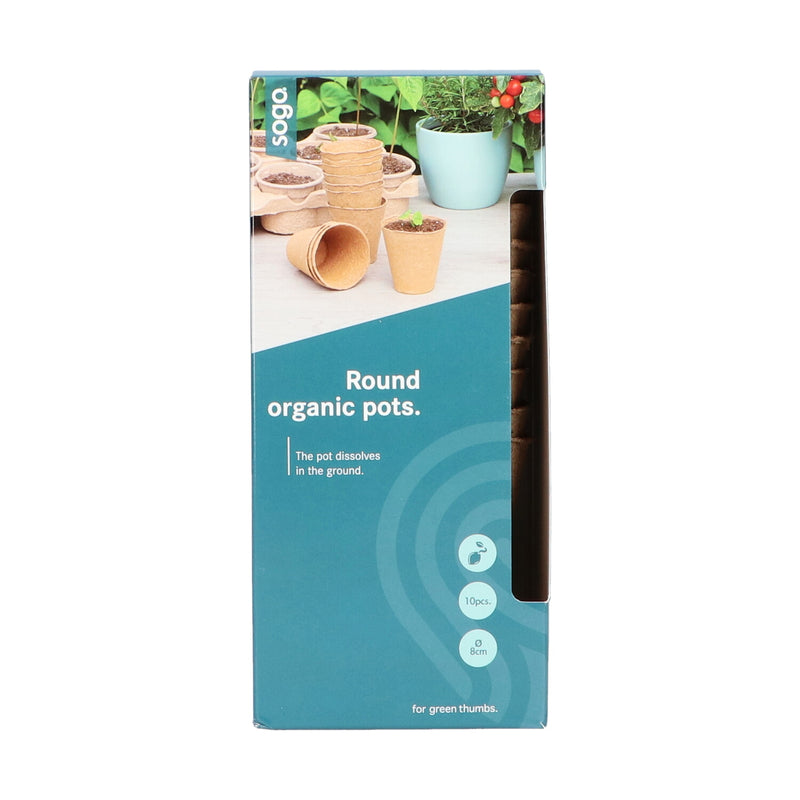 Round Organic Pots - 8 cm - 10 pcs
