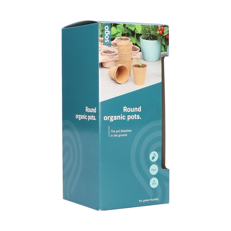 Round Organic Pots - 8 cm - 10 pcs