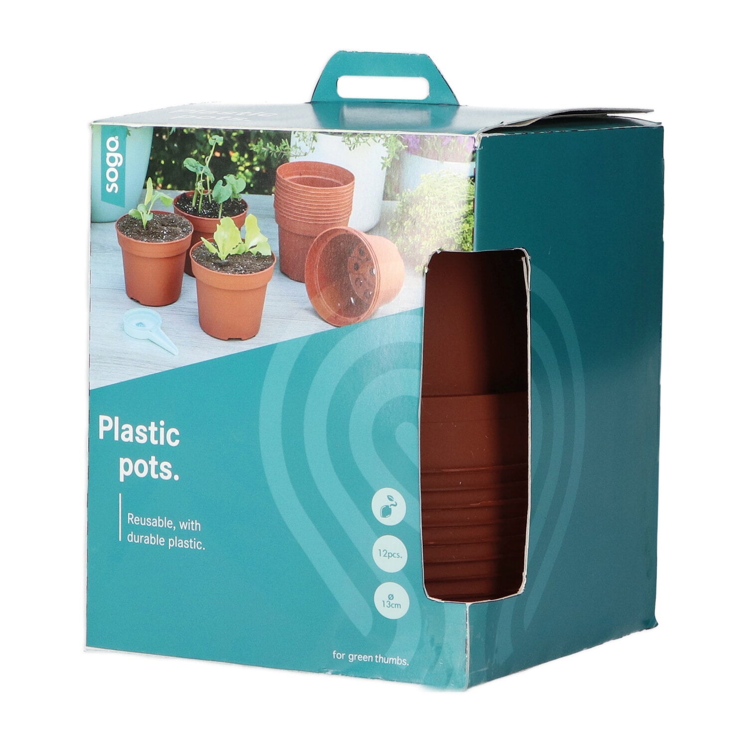 Pots en plastique - 13 cm - 12 pcs