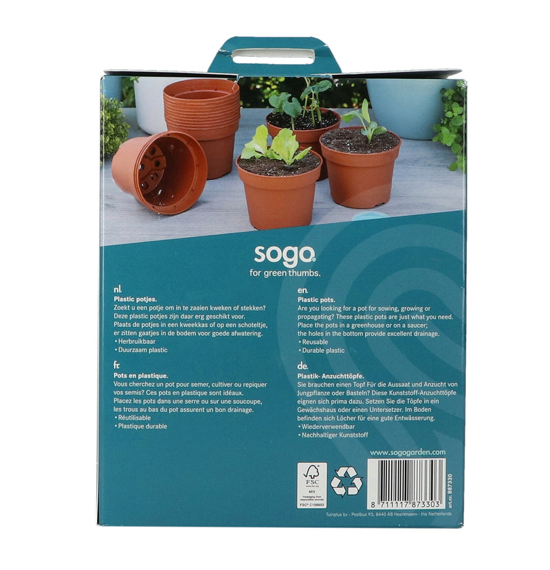 Plastic Pots - 13 cm - 12 pcs