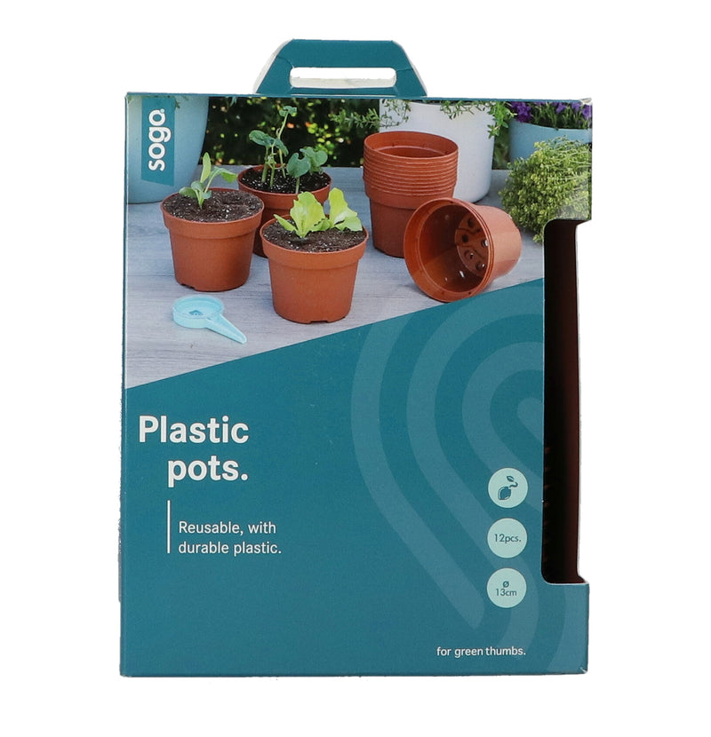 Plastic Pots - 13 cm - 12 pcs