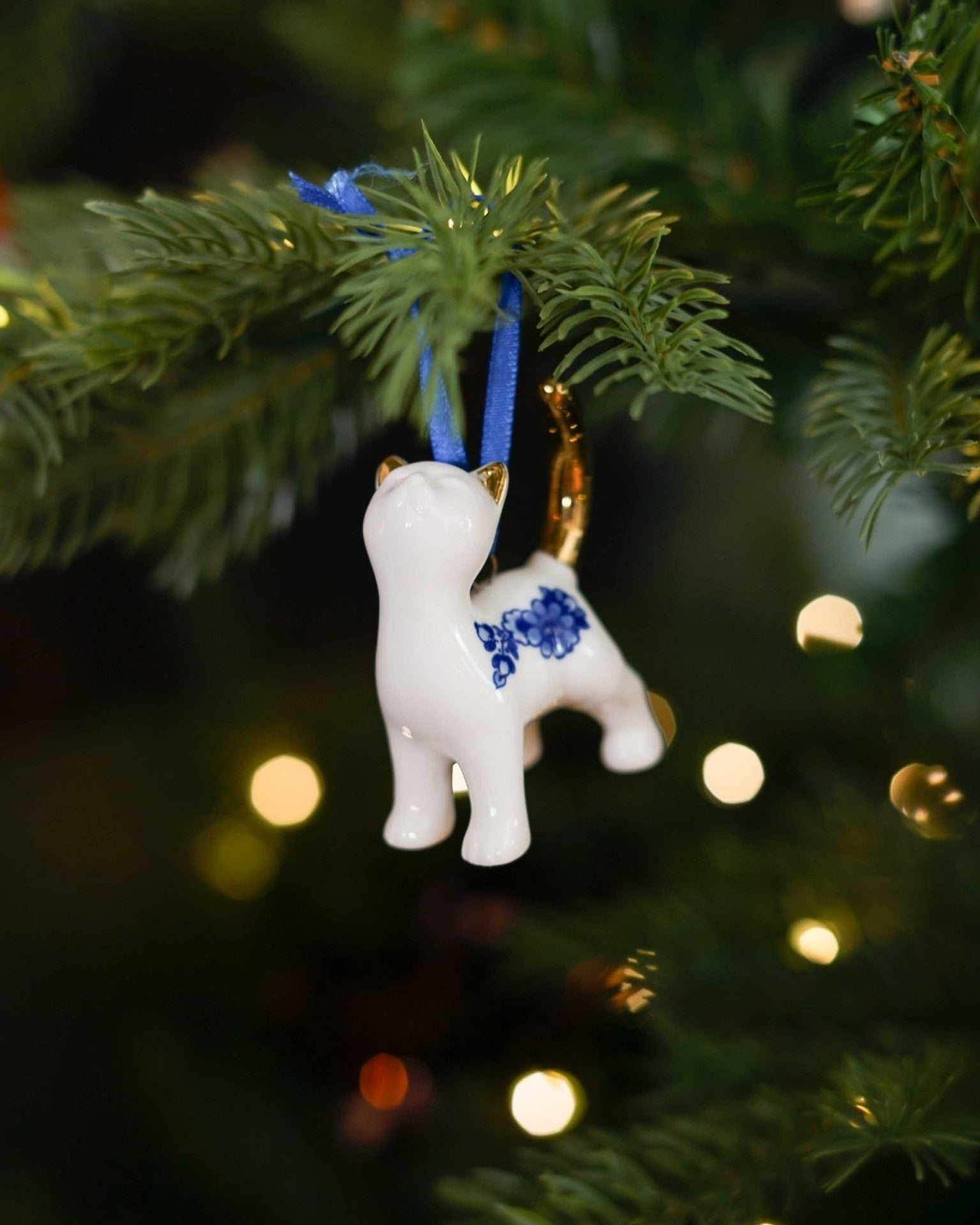 Kerstornament - Bedelende Kat - 6,5 cm