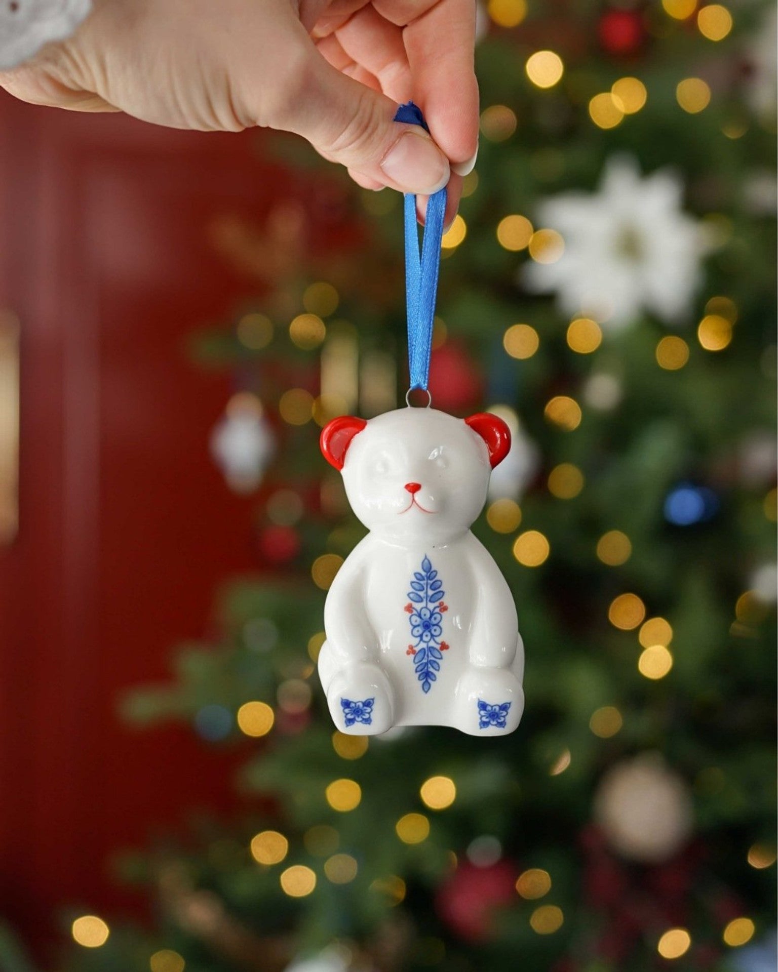 Ornement de Noël en forme d'ours en peluche - Vintage - 7 cm