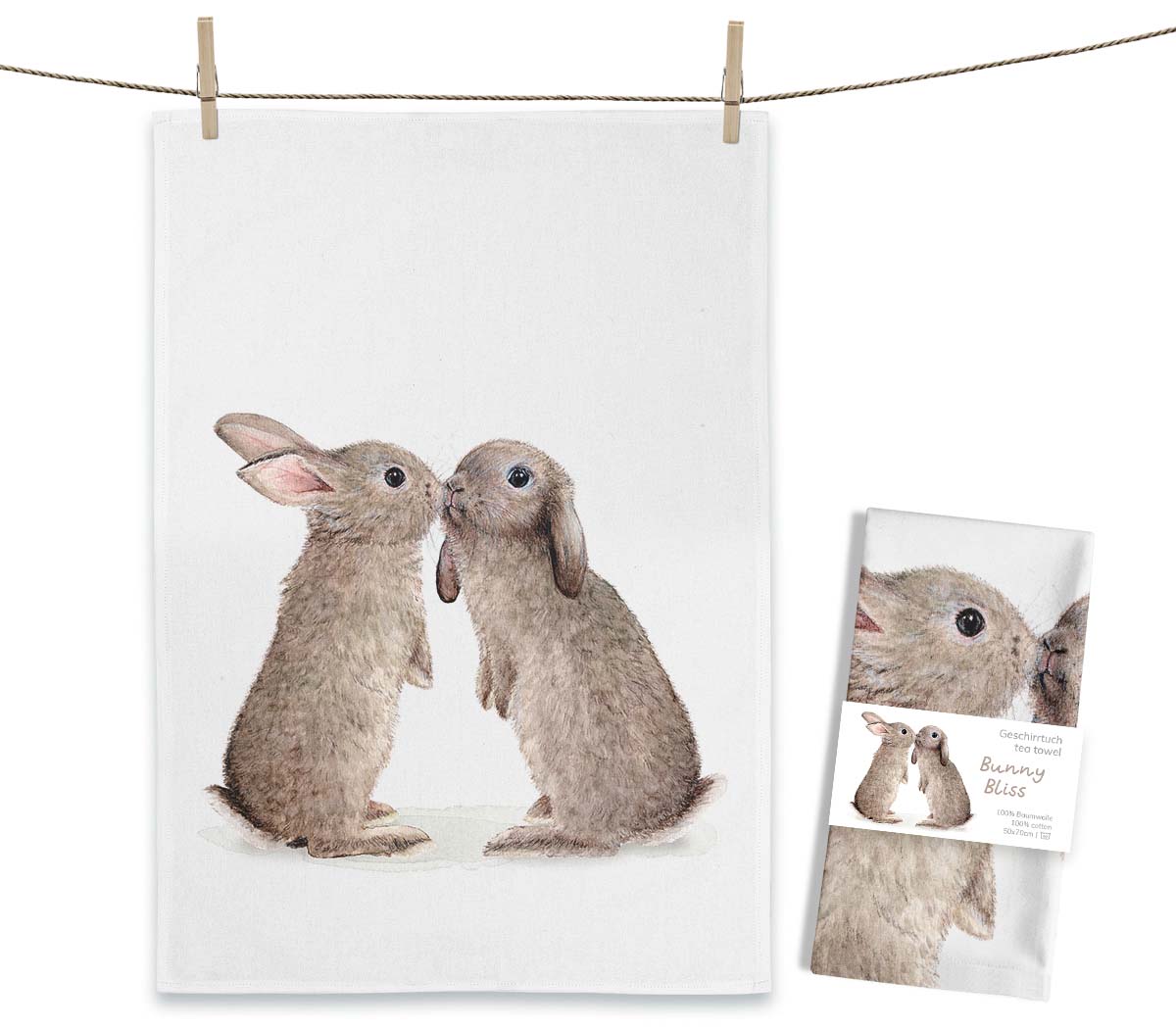 Theedoek - Konijn Geluk