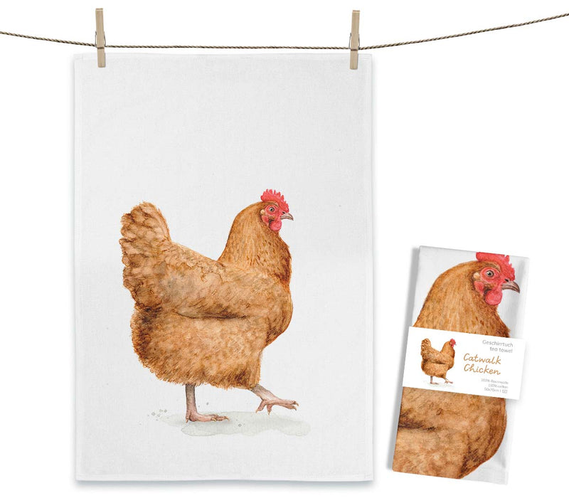 Tea Towel - Catwalk Chicken
