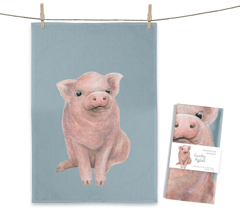Tea Towel - Lucky Piglet