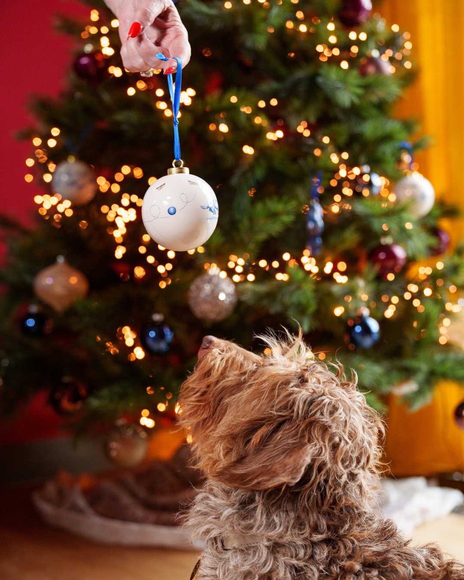 Kerstbal - Teckel Balspel - 8 cm
