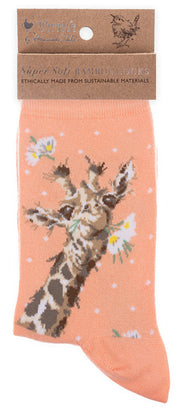 Chaussettes pour femmes - Girafe - Fleurs