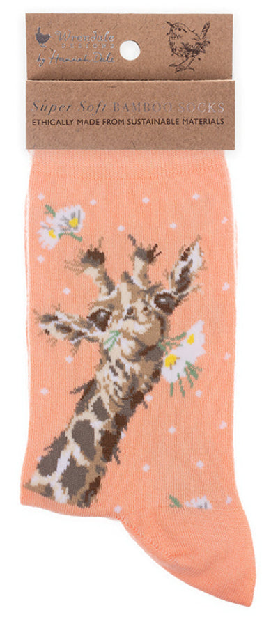 Dames Sokken - Giraffe - Flowers