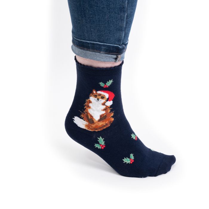 Women's Socks - Festive Fox-3