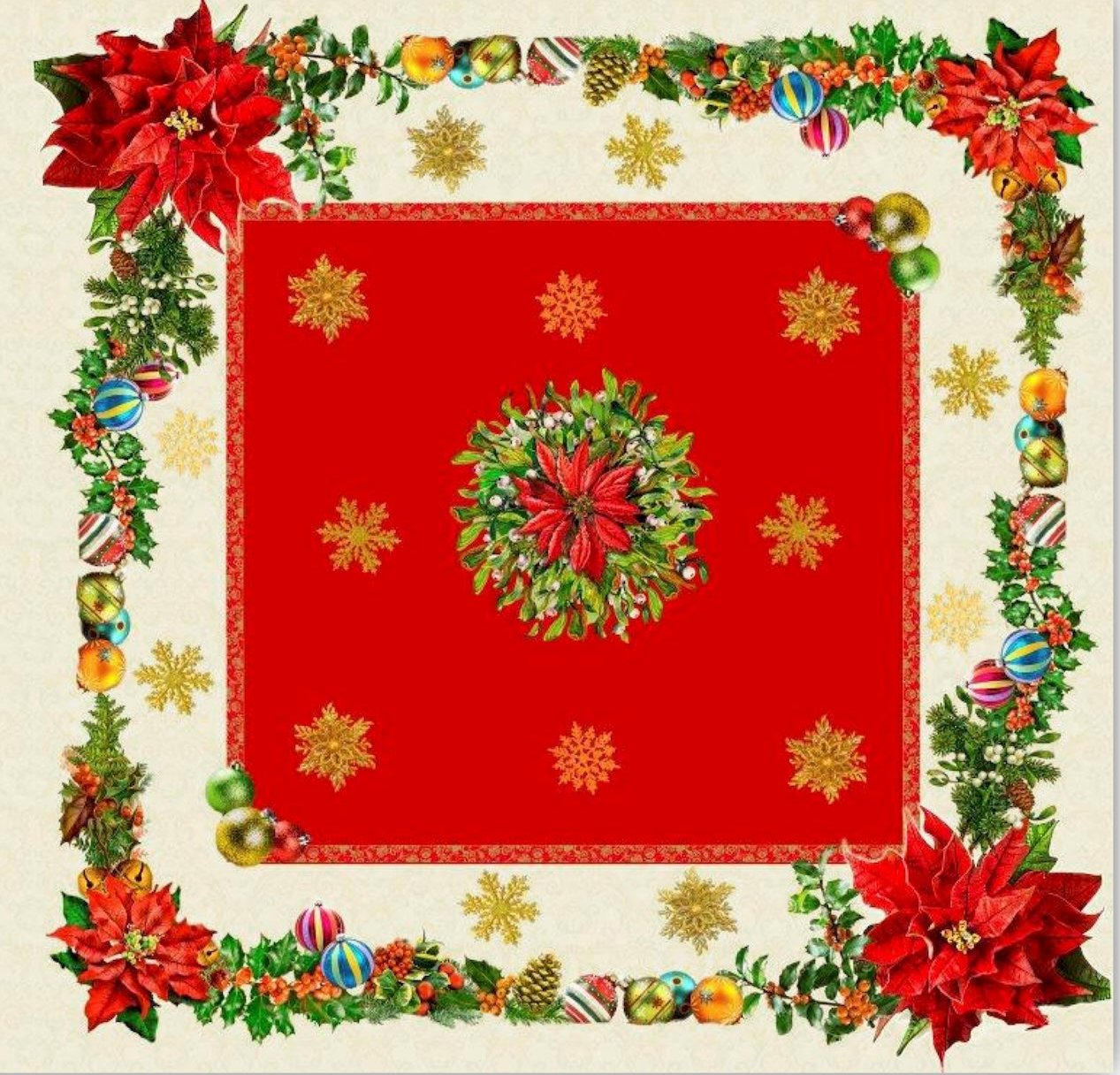Tafellaken Vierkant 'Yule' - 95 x 95
