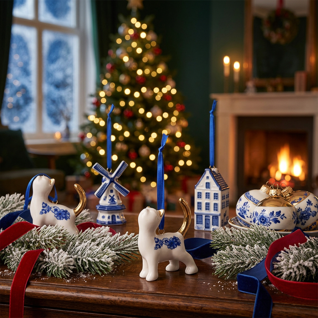 Ornement de Noël - Chat suppliant - 6,5 cm