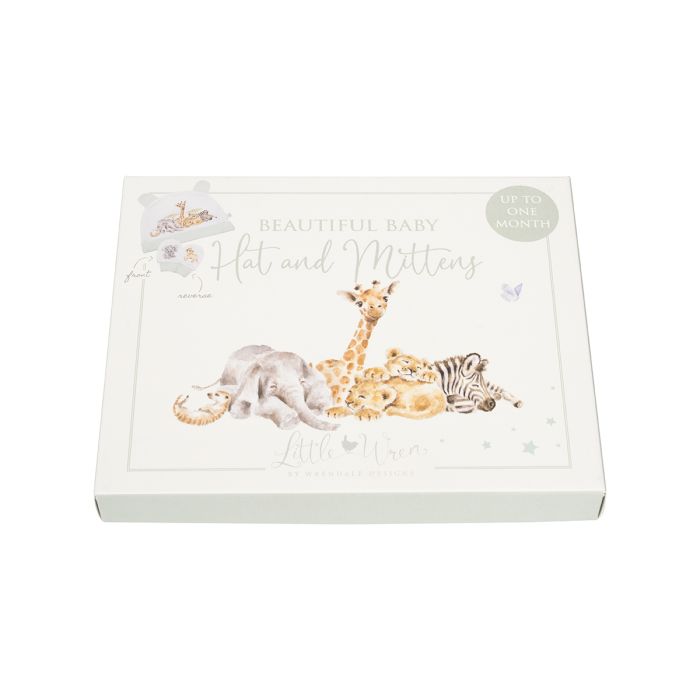 Little Savannah - Afrikaanse dieren - Pasgeboren Muts- en Wanten Set