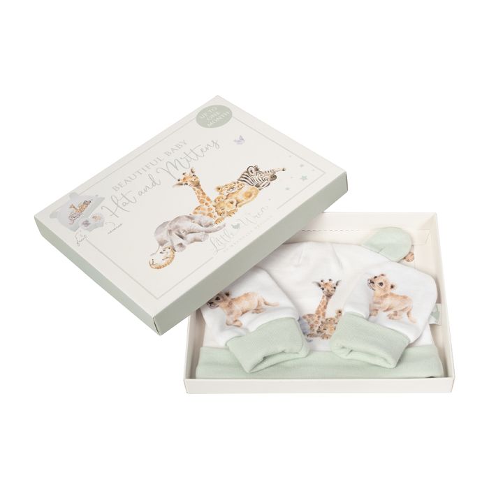 Little Savannah - Afrikaanse dieren - Pasgeboren Muts- en Wanten Set