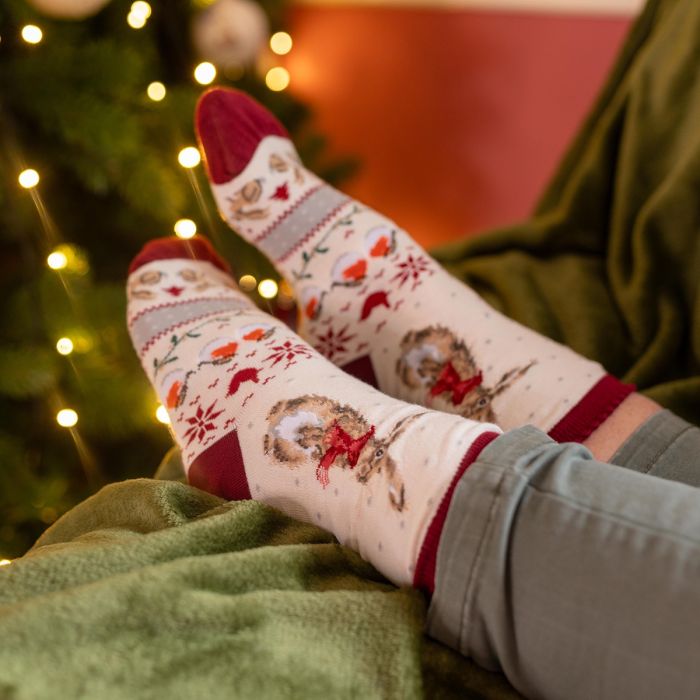 Men's Christmas Socks - Hare - Winter Hare