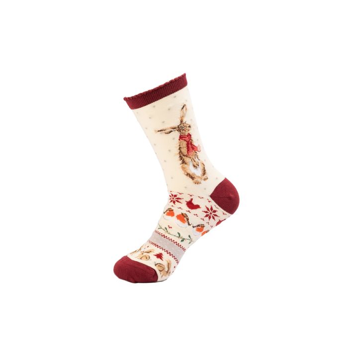Children's Socks - Hare - Winter Hare - 27-30