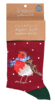 Chaussettes pour enfants - Robin - Salutations de la saison - 27-30