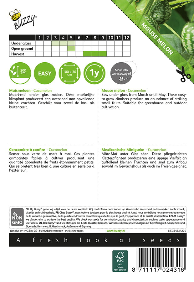 Muismeloen - Cucamelon - 15 Zaden