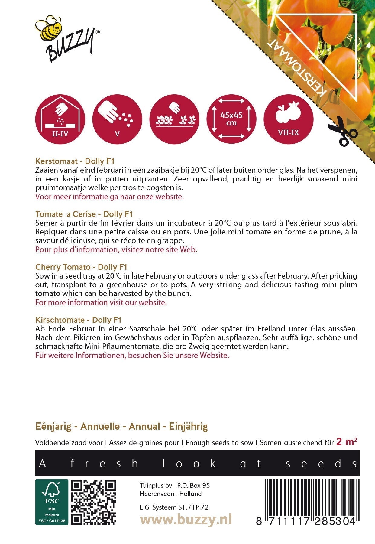 Kirschtomate - Dolly F1 - 7 Samen