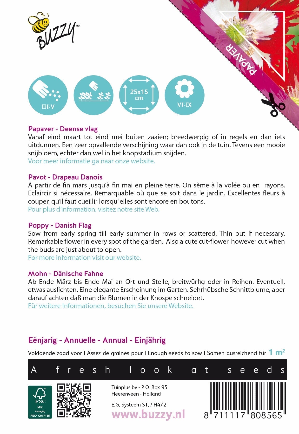 Papaver - Deense Vlag - 0,75g