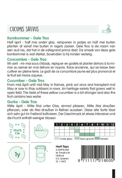 Cucumber - Gele Tros - 20 Seeds