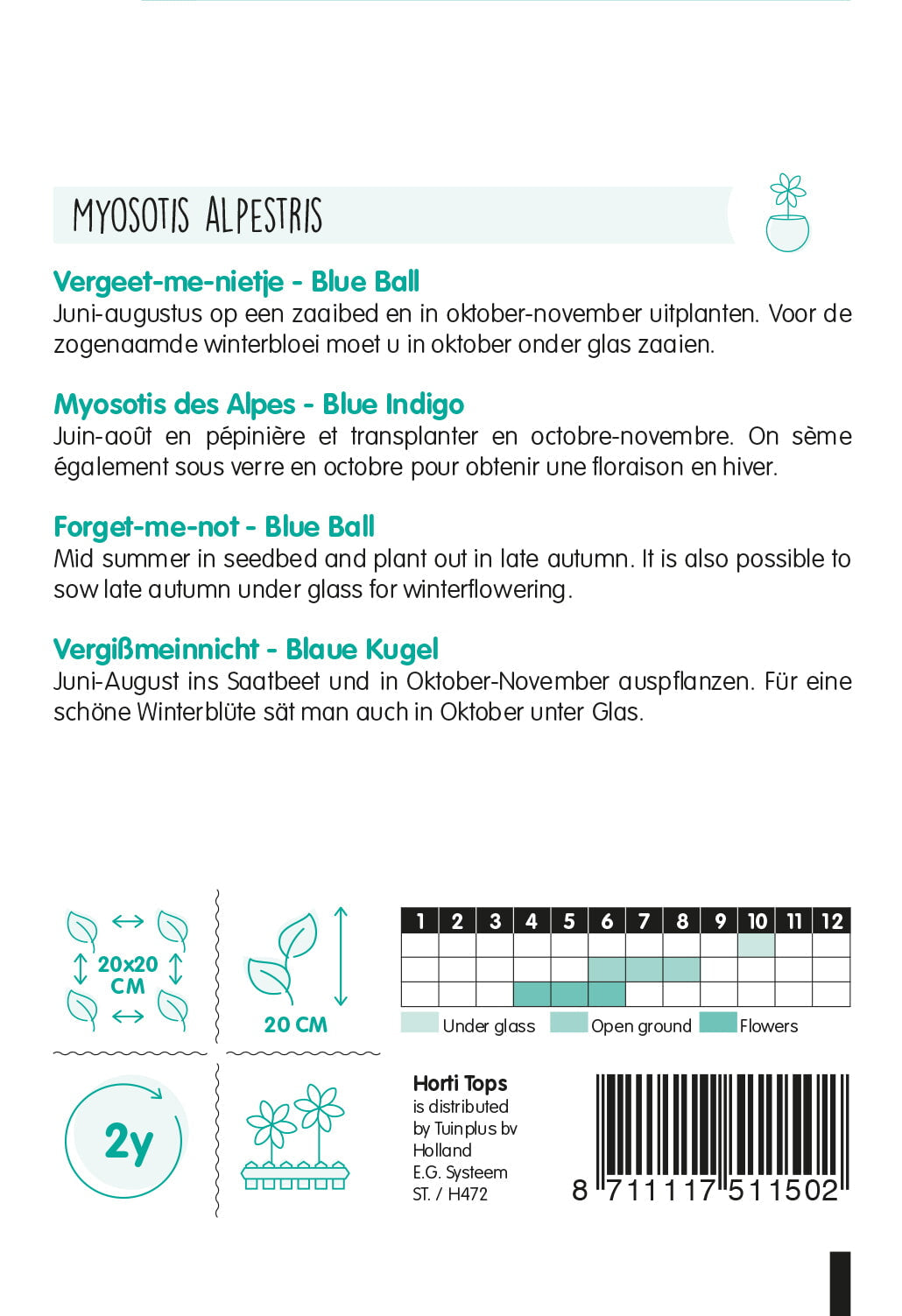 Vergissmeinnicht - Blaue Kugel - 0,3g