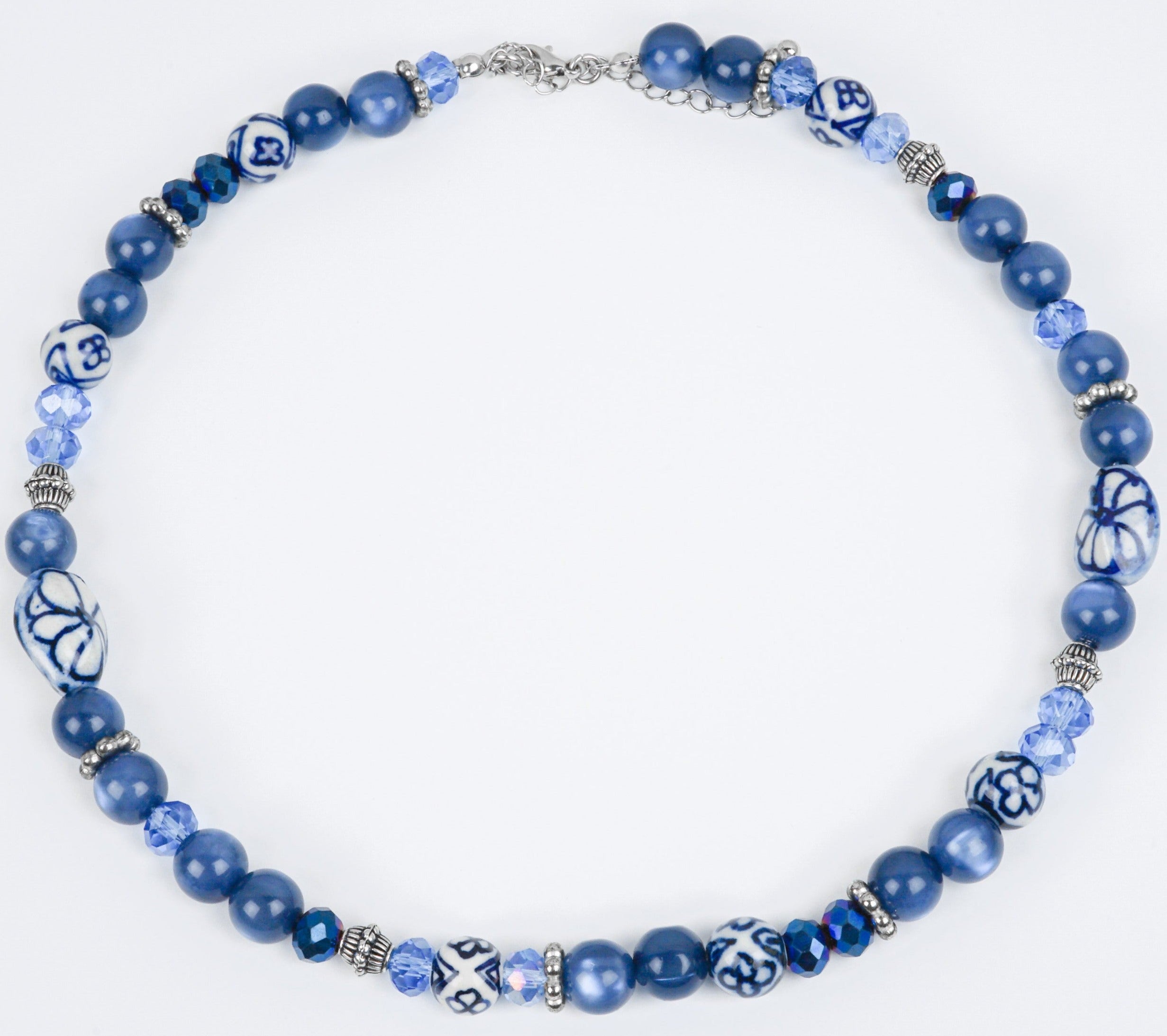 Halsketting Delfts Blauw Markiezin